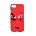 Гелевый чехол для iPhone 7 / 8 Karl Lagerfeld Choupette in love 2 Hard PU Red, KLHCP7CL2RE